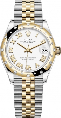 Rolex Datejust 31mm Stainless Steel and Yellow Gold 278343rbr White Roman Jubilee watch