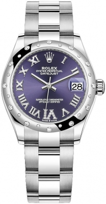 Buy this new Rolex Datejust 31mm Stainless Steel 278344rbr Aubergine VI Oyster ladies watch for the discount price of £13,800.00. UK Retailer.