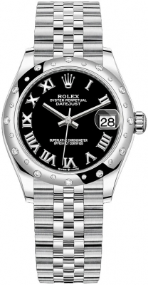 Rolex Datejust 31mm Stainless Steel 278344rbr Black Roman Jubilee watch