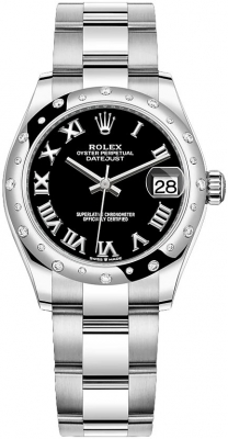 Rolex Datejust 31mm Stainless Steel 278344rbr Black Roman Oyster watch