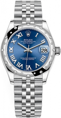 Buy this new Rolex Datejust 31mm Stainless Steel 278344rbr Blue Roman Jubilee ladies watch for the discount price of £12,300.00. UK Retailer.