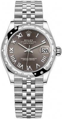 Buy this new Rolex Datejust 31mm Stainless Steel 278344rbr Dark Grey Roman Jubilee ladies watch for the discount price of £12,400.00. UK Retailer.