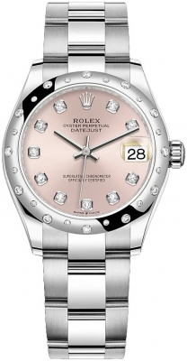 Buy this new Rolex Datejust 31mm Stainless Steel 278344rbr Pink Diamond Oyster ladies watch for the discount price of £14,150.00. UK Retailer.
