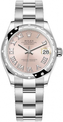 Buy this new Rolex Datejust 31mm Stainless Steel 278344rbr Pink Roman Oyster ladies watch for the discount price of £11,750.00. UK Retailer.