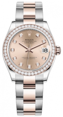 Buy this new Rolex Datejust 31mm Stainless Steel and Rose Gold 278381rbr Rose Diamond Oyster ladies watch for the discount price of £19,800.00. UK Retailer.