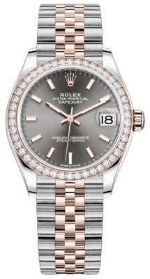 Rolex Datejust 31mm Stainless Steel and Rose Gold 278381rbr Rhodium Index Jubilee watch