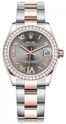 Buy this new Rolex Datejust 31mm Stainless Steel and Rose Gold 278381rbr Rhodium VI Roman Oyster ladies watch for the discount price of £19,300.00. UK Retailer.
