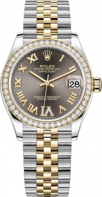 Rolex Datejust 31mm Stainless Steel and Yellow Gold 278383rbr Grey VI Roman Jubilee watch