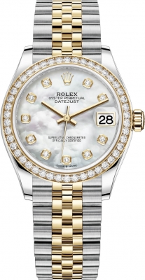 Rolex Datejust 31mm Stainless Steel and Yellow Gold 278383rbr MOP Diamond Jubilee watch