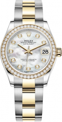 Buy this new Rolex Datejust 31mm Stainless Steel and Yellow Gold 278383rbr MOP Diamond Oyster ladies watch for the discount price of £19,900.00. UK Retailer.