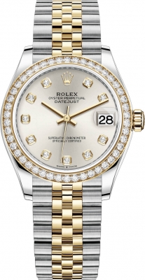 Buy this new Rolex Datejust 31mm Stainless Steel and Yellow Gold 278383rbr Silver Diamond Jubilee ladies watch for the discount price of £20,000.00. UK Retailer.