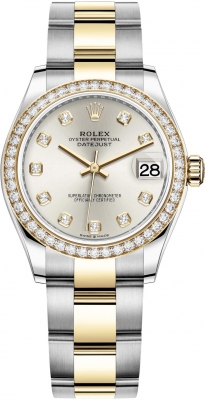 Buy this new Rolex Datejust 31mm Stainless Steel and Yellow Gold 278383rbr Silver Diamond Oyster ladies watch for the discount price of £19,400.00. UK Retailer.