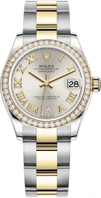 Buy this new Rolex Datejust 31mm Stainless Steel and Yellow Gold 278383rbr Silver VI Roman Oyster ladies watch for the discount price of £18,900.00. UK Retailer.