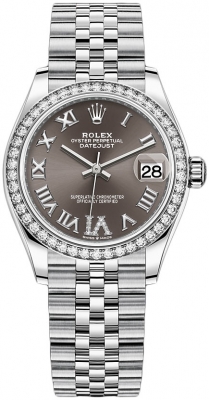 Buy this new Rolex Datejust 31mm Stainless Steel 278384rbr Dark Grey VI Jubilee ladies watch for the discount price of £17,300.00. UK Retailer.