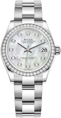Buy this new Rolex Datejust 31mm Stainless Steel 278384rbr MOP Diamond Oyster ladies watch for the discount price of £18,000.00. UK Retailer.