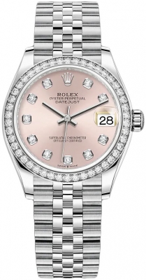 Buy this new Rolex Datejust 31mm Stainless Steel 278384rbr Pink Diamond Jubilee ladies watch for the discount price of £17,750.00. UK Retailer.