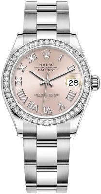 Rolex Datejust 31mm Stainless Steel 278384rbr Pink Roman Oyster watch