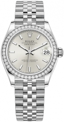 Buy this new Rolex Datejust 31mm Stainless Steel 278384rbr Silver Index Jubilee ladies watch for the discount price of £15,750.00. UK Retailer.
