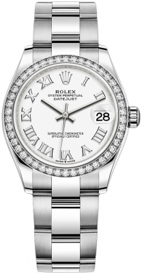 Buy this new Rolex Datejust 31mm Stainless Steel 278384rbr White Roman Oyster ladies watch for the discount price of £15,600.00. UK Retailer.
