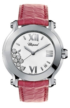 Buy this new Chopard Happy Sport Round Quartz 36mm 278475-3001 Pink ladies watch for the discount price of £4,284.00. UK Retailer.