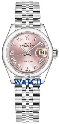 Rolex Lady Datejust 28mm Stainless Steel 279160 Pink Roman Jubilee watch