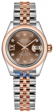 Buy this new Rolex Lady Datejust 28mm Stainless Steel and Everose Gold 279161 Chocolate 17 Diamond Jubilee ladies watch for the discount price of £13,100.00. UK Retailer.