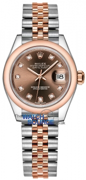 Buy this new Rolex Lady Datejust 28mm Stainless Steel and Everose Gold 279161 Chocolate Diamond Jubilee ladies watch for the discount price of £12,400.00. UK Retailer.