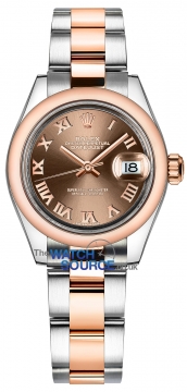 Rolex Lady Datejust 28mm Stainless Steel and Everose Gold 279161 Chocolate Roman Oyster watch