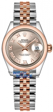 Rolex Lady Datejust 28mm Stainless Steel and Everose Gold 279161 Sundust Roman Jubilee watch