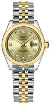 Buy this new Rolex Lady Datejust 28mm Stainless Steel and Yellow Gold 279163 Champagne Diamond Jubilee ladies watch for the discount price of £11,950.00. UK Retailer.