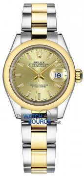 Rolex Lady Datejust 28mm Stainless Steel and Yellow Gold 279163 Champagne Index Oyster watch