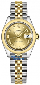 Rolex Lady Datejust 28mm Stainless Steel and Yellow Gold 279163 Champagne Roman Jubilee watch