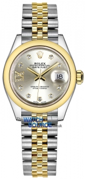 Buy this new Rolex Lady Datejust 28mm Stainless Steel and Yellow Gold 279163 Silver 17 Diamond Jubilee ladies watch for the discount price of £12,700.00. UK Retailer.