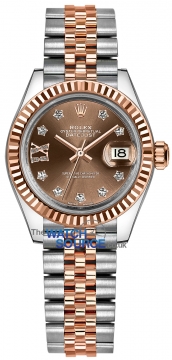 Buy this new Rolex Lady Datejust 28mm Stainless Steel and Everose Gold 279171 Chocolate 17 Diamond Jubilee ladies watch for the discount price of £13,100.00. UK Retailer.