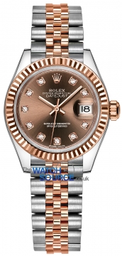 Rolex Lady Datejust 28mm Stainless Steel and Everose Gold 279171 Chocolate Diamond Jubilee watch