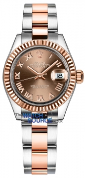 Buy this new Rolex Lady Datejust 28mm Stainless Steel and Everose Gold 279171 Chocolate Roman Oyster ladies watch for the discount price of £10,050.00. UK Retailer.