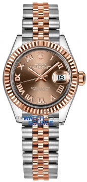 Rolex Lady Datejust 28mm Stainless Steel and Everose Gold 279171 Chocolate Roman Jubilee watch