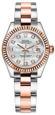 Rolex Lady Datejust 28mm Stainless Steel and Everose Gold 279171 MOP Diamond Oyster watch