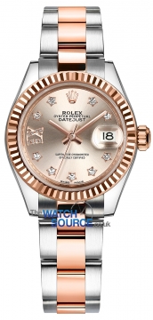 Rolex Lady Datejust 28mm Stainless Steel and Everose Gold 279171 Sundust 17 Diamond Oyster watch