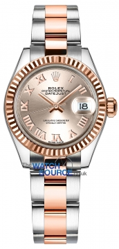 Rolex Lady Datejust 28mm Stainless Steel and Everose Gold 279171 Sundust Roman Oyster watch