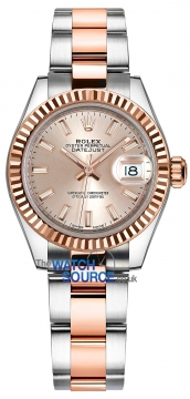 Rolex Lady Datejust 28mm Stainless Steel and Everose Gold 279171 Sundust Index Oyster watch