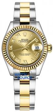 Rolex Lady Datejust 28mm Stainless Steel and Yellow Gold 279173 Champagne Roman Oyster watch