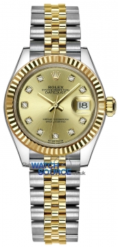 Buy this new Rolex Lady Datejust 28mm Stainless Steel and Yellow Gold 279173 Champagne Diamond Jubilee ladies watch for the discount price of £12,300.00. UK Retailer.