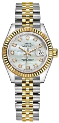 Buy this new Rolex Lady Datejust 28mm Stainless Steel and Yellow Gold 279173 MOP Diamond Jubilee ladies watch for the discount price of £12,700.00. UK Retailer.