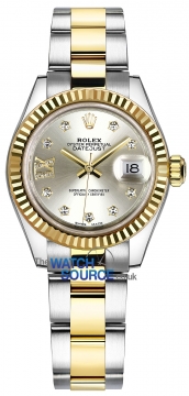 Buy this new Rolex Lady Datejust 28mm Stainless Steel and Yellow Gold 279173 Silver 17 Diamond Oyster ladies watch for the discount price of £12,300.00. UK Retailer.