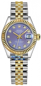 Buy this new Rolex Lady Datejust 28mm Stainless Steel and Yellow Gold 279173 Lavender Diamond Jubilee ladies watch for the discount price of £11,710.00. UK Retailer.