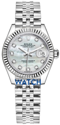 Buy this new Rolex Lady Datejust 28mm Stainless Steel 279174 MOP Diamond Jubilee ladies watch for the discount price of £10,900.00. UK Retailer.