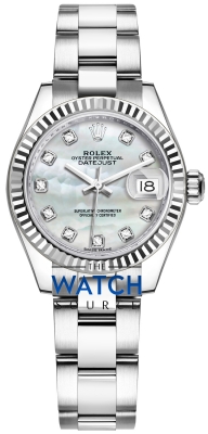 Buy this new Rolex Lady Datejust 28mm Stainless Steel 279174 MOP Diamond Oyster ladies watch for the discount price of £10,800.00. UK Retailer.