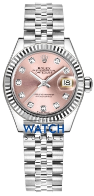 Buy this new Rolex Lady Datejust 28mm Stainless Steel 279174 Pink Diamond Jubilee ladies watch for the discount price of £10,050.00. UK Retailer.