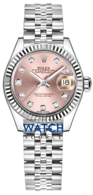 Buy this new Rolex Lady Datejust 28mm Stainless Steel 279174 Pink Diamond Jubilee ladies watch for the discount price of £9,520.00. UK Retailer.